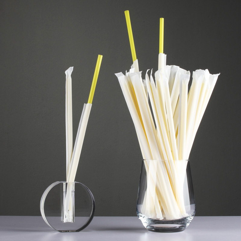 Eco friendly full biodegradable black PLA disposable straight drinking straws 3*150mm