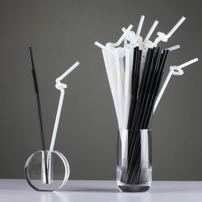 Eco friendly full biodegradable black PLA disposable straight drinking straws 3*150mm