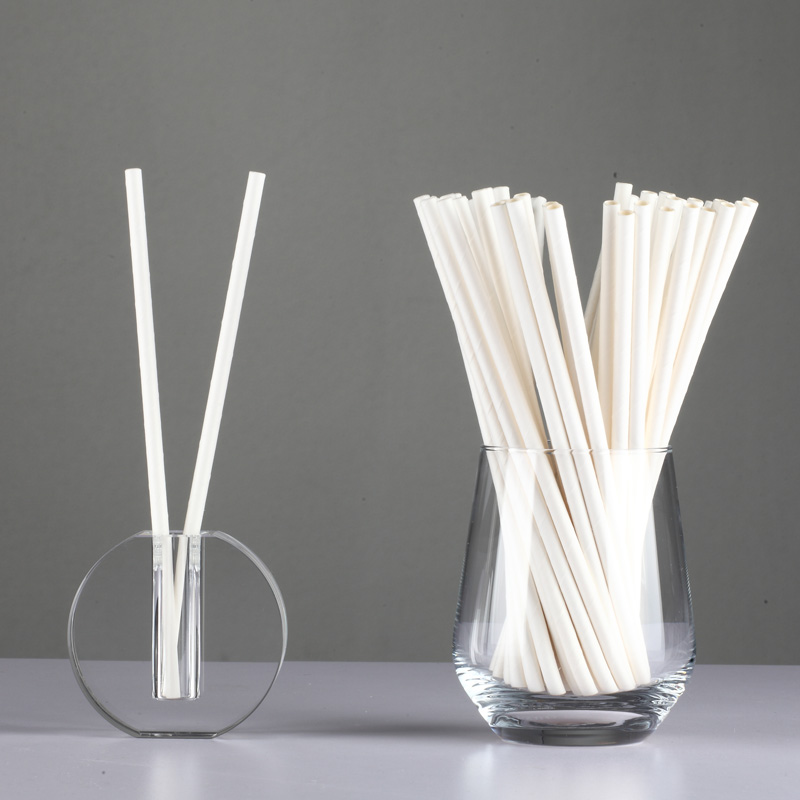 Disposable Biodegradable White Paper Drinking Straws 7*200mm