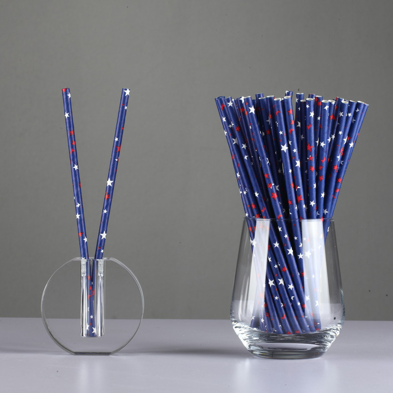 Disposable Biodegradable Festival Party Paper Drinking Straws 6*200mm