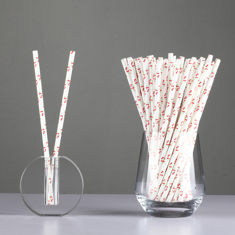 Disposable Biodegradable Straight Paper Drinking Straws 10*197mm