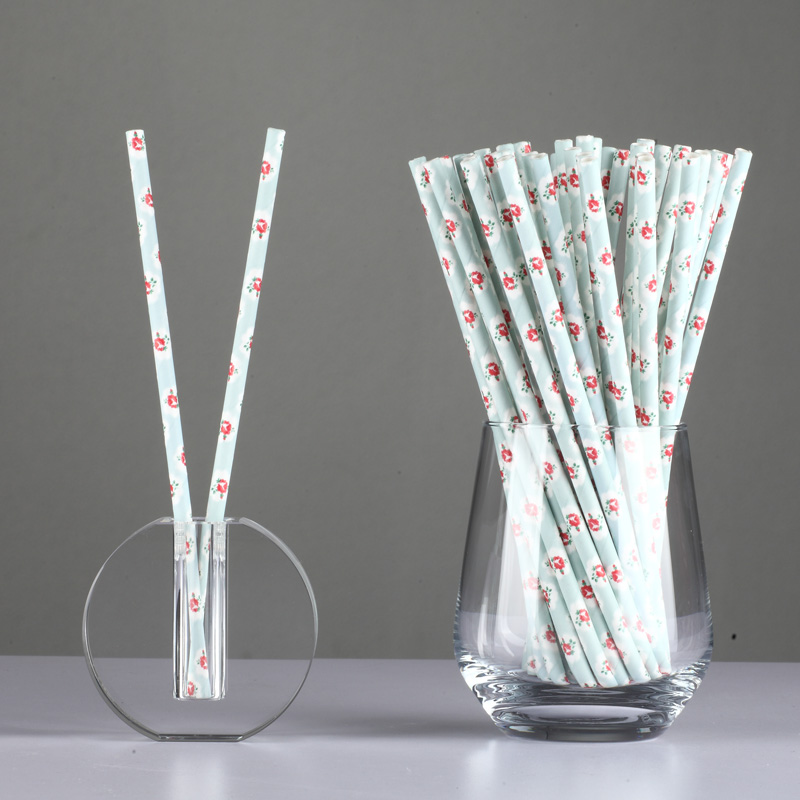 Disposable Biodegradable Straight Paper Drinking Straws 10*197mm