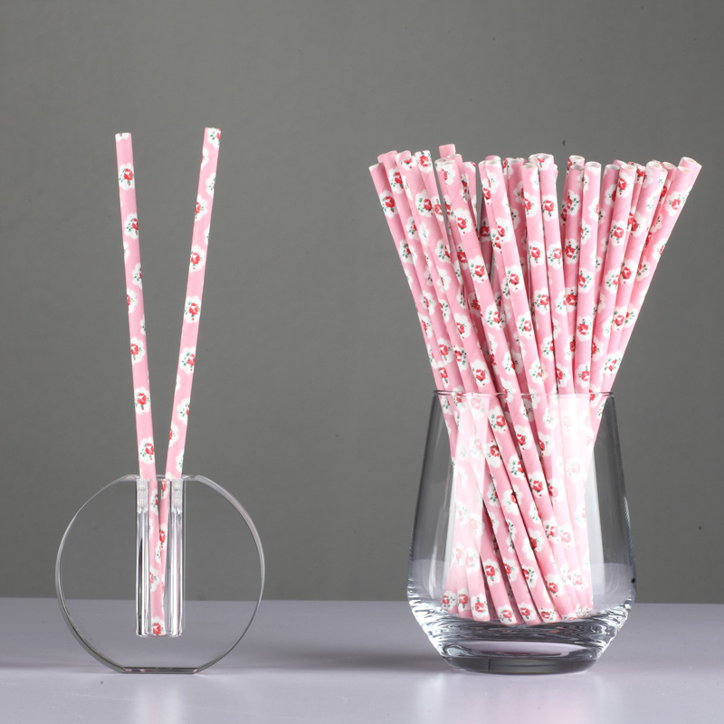 Disposable Biodegradable Straight Paper Drinking Straws 10*197mm