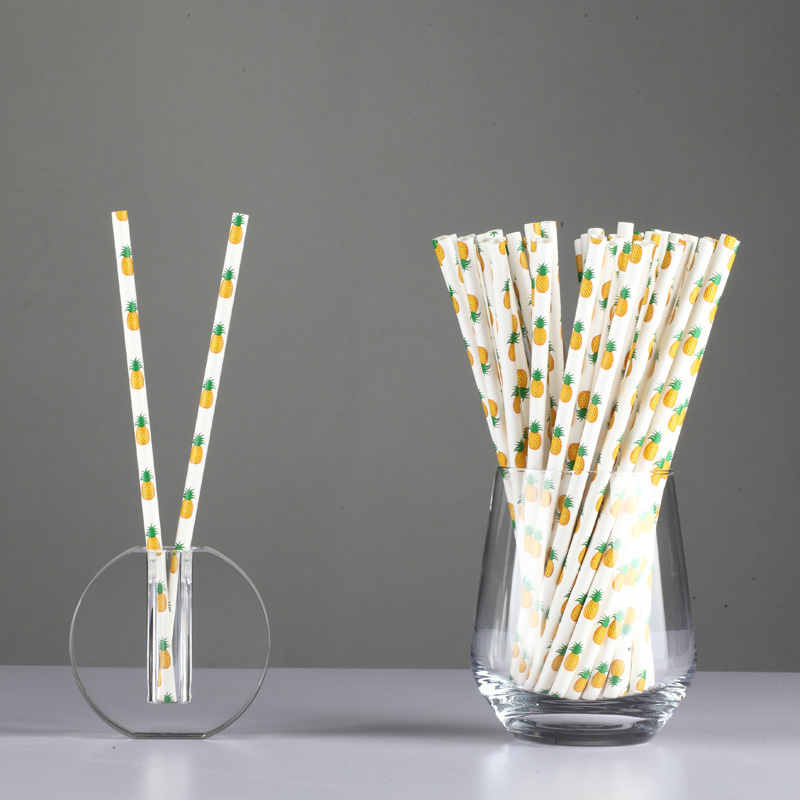 Disposable Biodegradable Straight Paper Drinking Straws 10*197mm