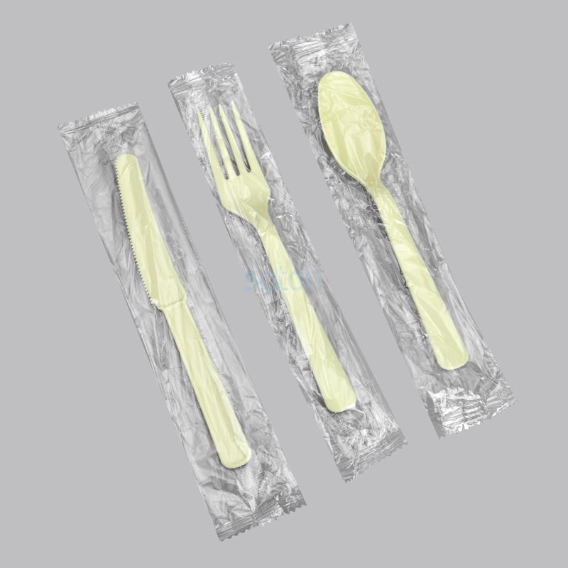 Compostable cPLA Cutlery Individually Pla Bag Wrapped