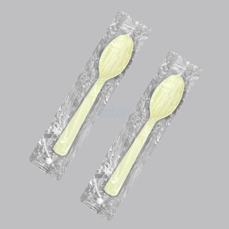 Compostable cPLA Cutlery Individually Pla Bag Wrapped