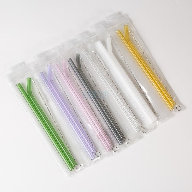 Reusable Glass Drinking Straws Pp Box Set