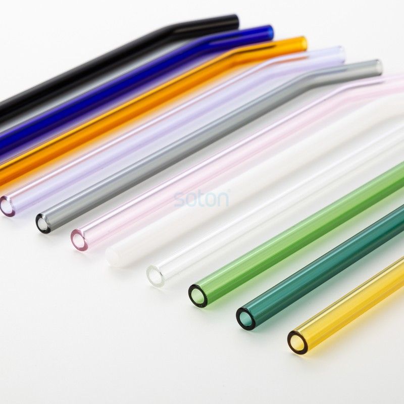 Reusable colorful and transparent glass straw