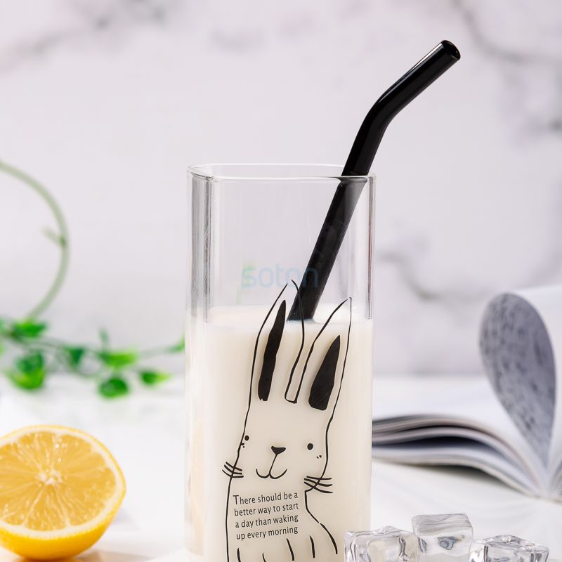 Reusable Glass Bent Drinking Straws