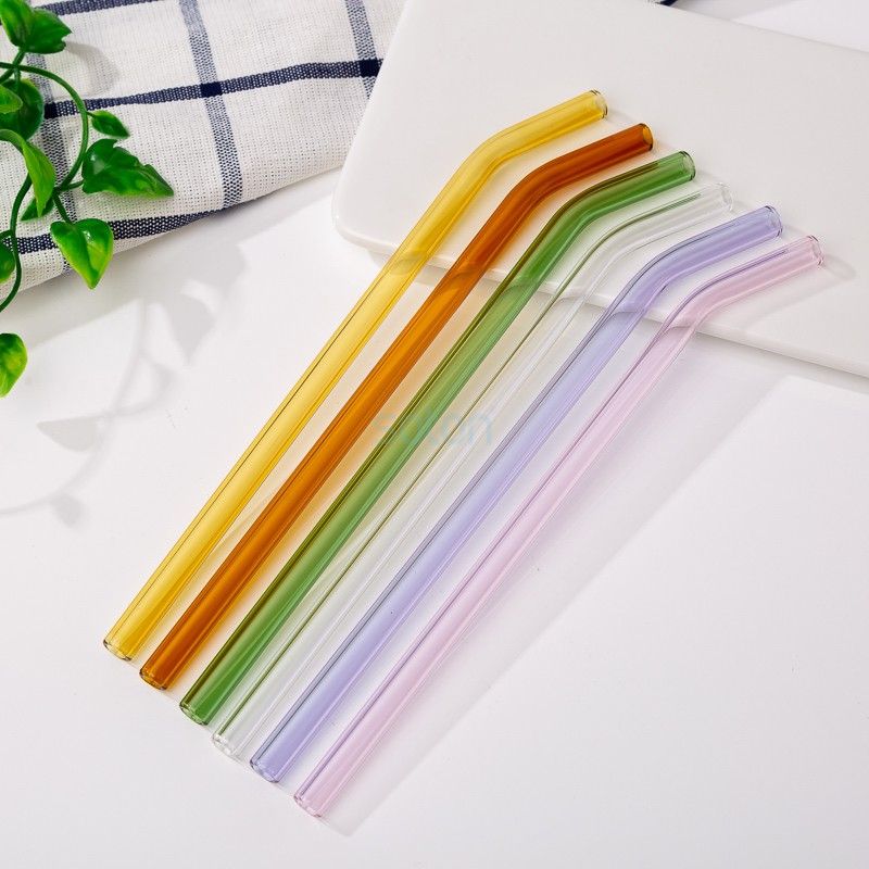 Reusable colorful and transparent glass straw