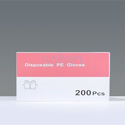 Disposble Compostable PE Gloves In Paper Boxes