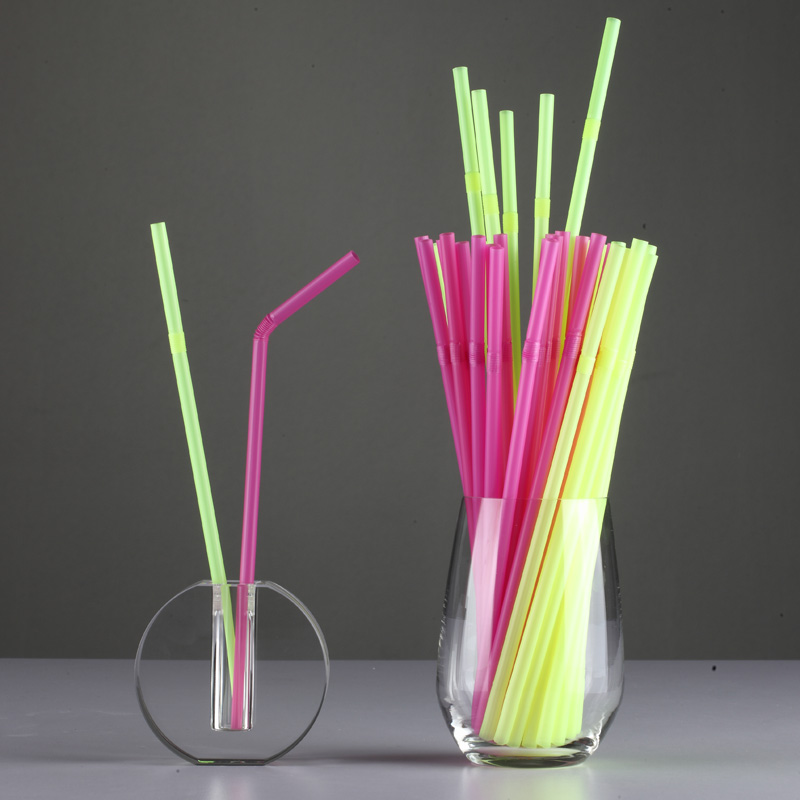 Eco Friendly full Biodegradable Colorful Pla Disposable Flexible Drinking Straws 5*210mm