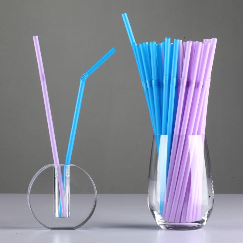 Eco Friendly full Biodegradable Colorful Pla Disposable Flexible Drinking Straws 5*210mm