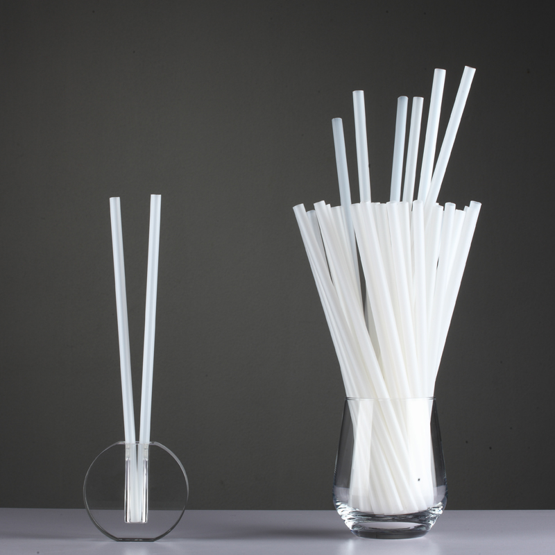 Eco Friendly full Biodegradable White Pla Disposable Straight Drinking Straws 12*210mm