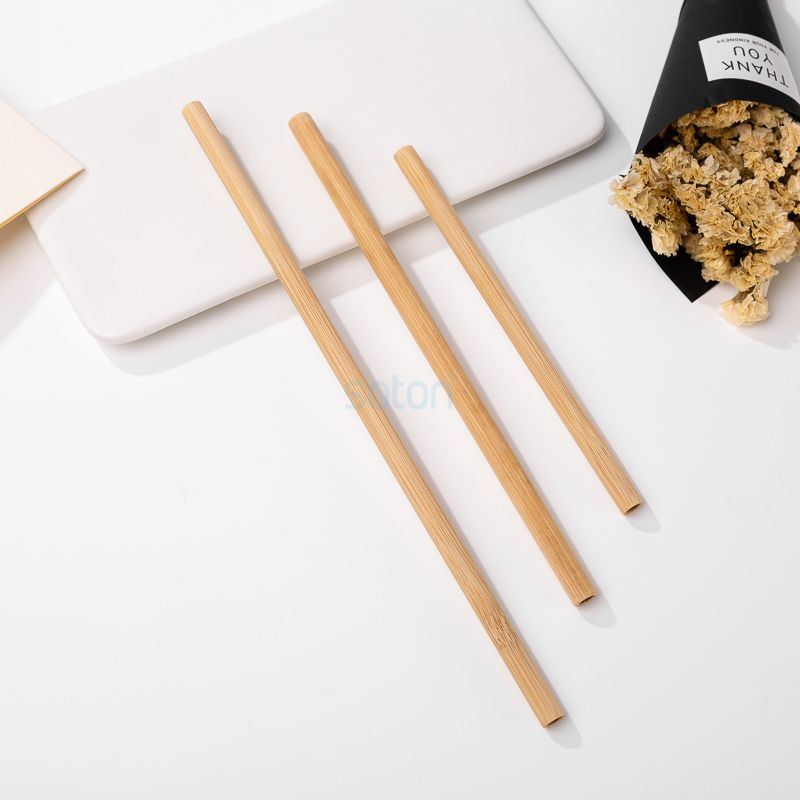 Natural Eco Friendly Reusable Bamboo Straws Kraft Box Packaging