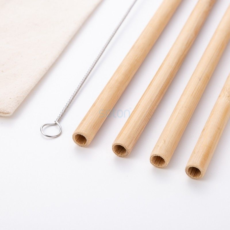 Natural Eco Friendly Reusable Bamboo Straws Pouch Bag Packaging