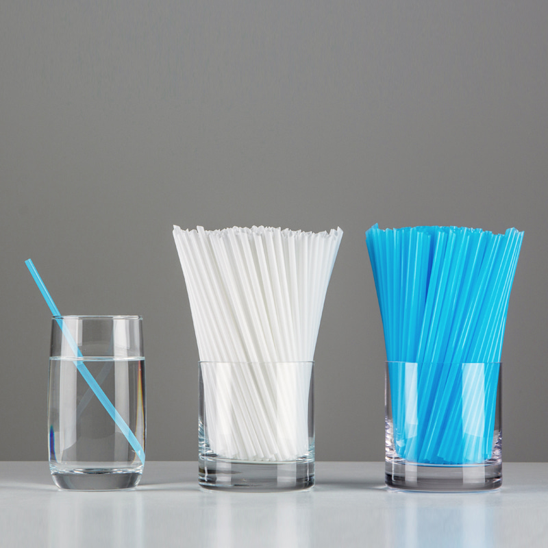 Disposable White Plastic Drinking Straws 12*210mm