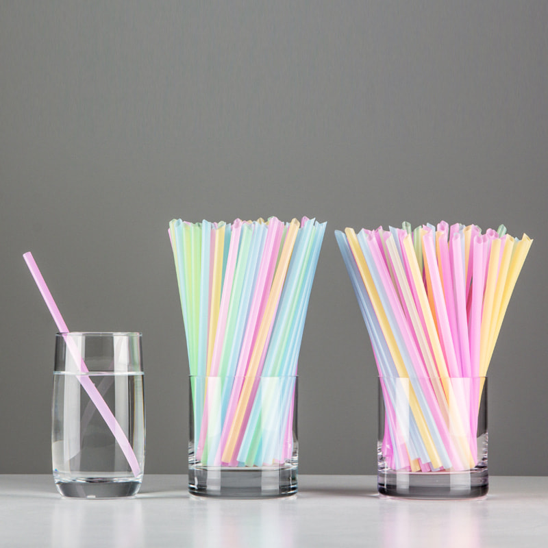 Reusable eco-friendly colourful PP straw with brush