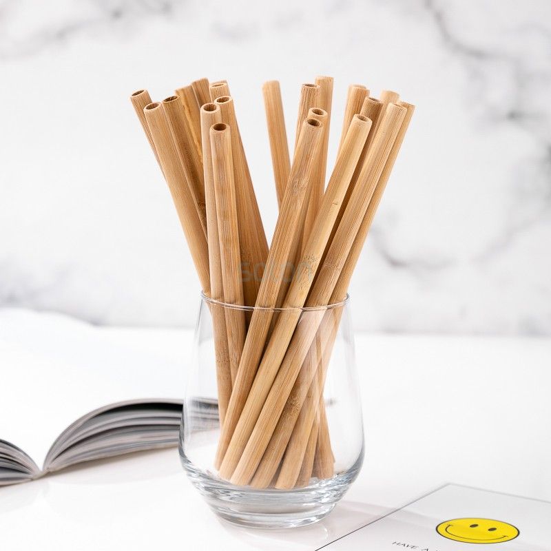 Natural Eco Friendly Reusable Reed Straws Kraft Box Packaging