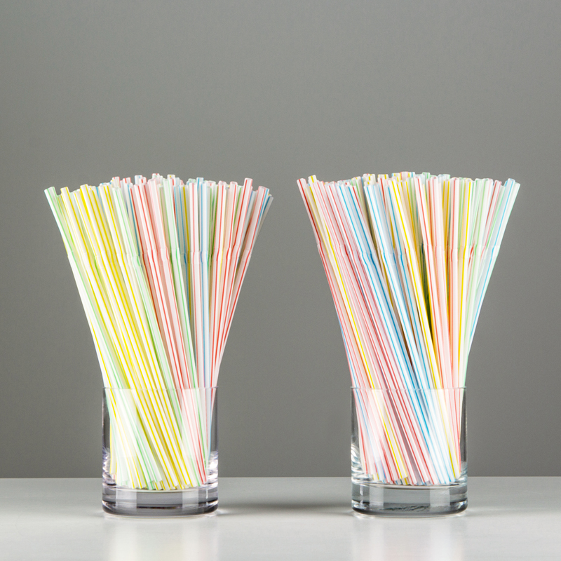 Disposable Branded Plastic Drinking Straws 8*200mm